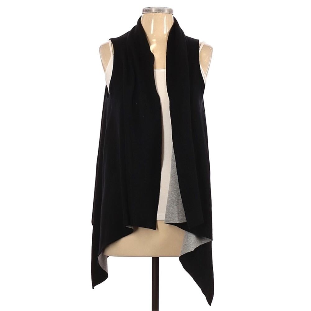 J. McLaughlin black sleeveless open cardigan knit sweater SIZE MEDIUM / LARGE